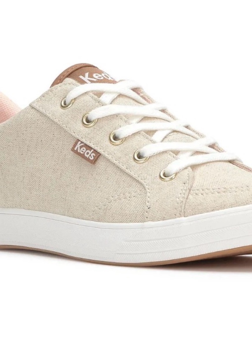 Woman's Fashion Sneakers Keds Center III Sneaker Women's 9.5wide Tan White